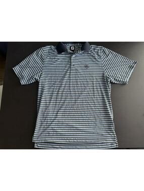 Men’s Foot Joy Polo Large Blue/Black Striped Spring Island Golf Club